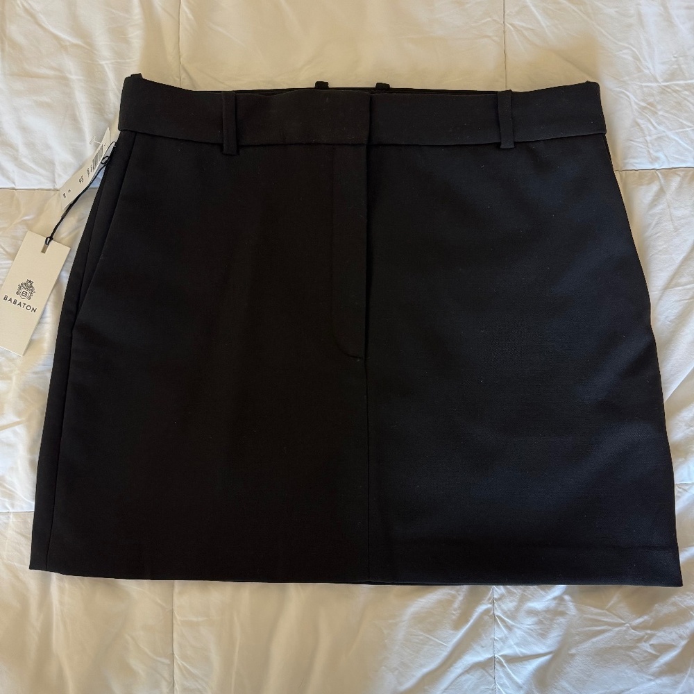 Babaton Chisel Mini Skirt in Black | Size 10